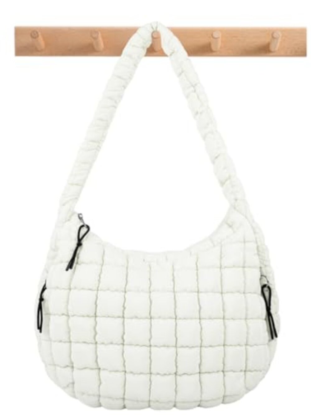 Quilted Puffer Tote Bag Nylon Crossbody Shoulder Bag Zip Travel Carryall